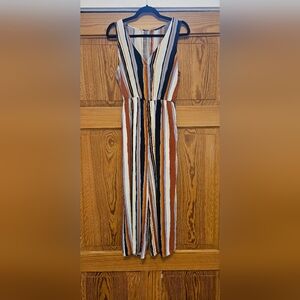 Striped Wide Legged Elastic Waist 1pc Jumper Size Med